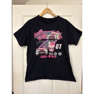 Hello Kitty Racer Tokyo Speed T-Shirt Large Black Sanrio Race Car